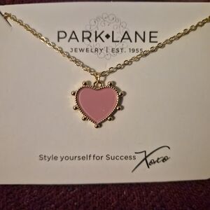 Park Lane Gold Necklace with Pink Heart Pendant